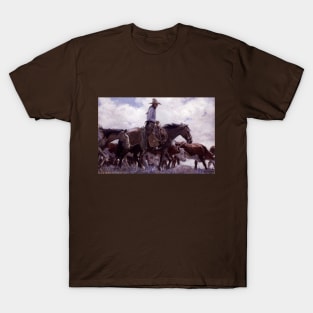 Leading His Pack Horse by William Koerner T-Shirt